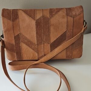 LUCKY BRAND PATCHWORK LEATHER CROSSBODY BAG (New $90)